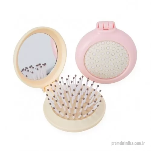 Escova de cabelo com espelho personalizada - Escova de cabelo com espelho (bolso)