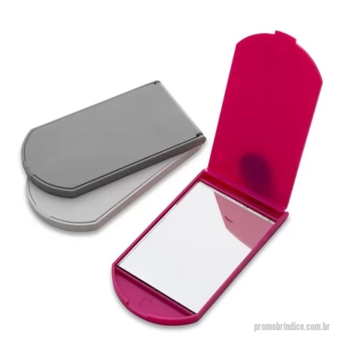 Espelho de bolso personalizado -  Espelho plástico formato brasão.