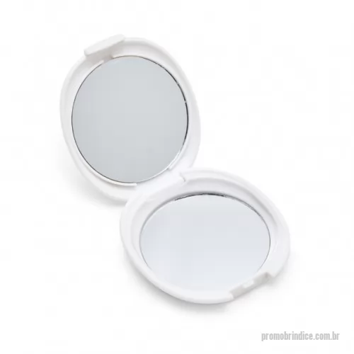 Espelho de bolso personalizado - Espelho duplo sem aumento, material plástico.