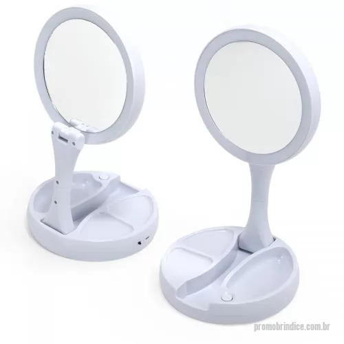 Espelho de bolso personalizado - Espelho Articulado com Led Personalizado