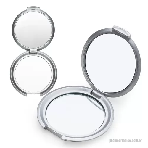 Espelho personalizado - Espelho redondo duplo sem aumento, material em plástico resistente com superfície ondulada. Tamanho aproximado 7cm. Personalização uma cor em serigrafia