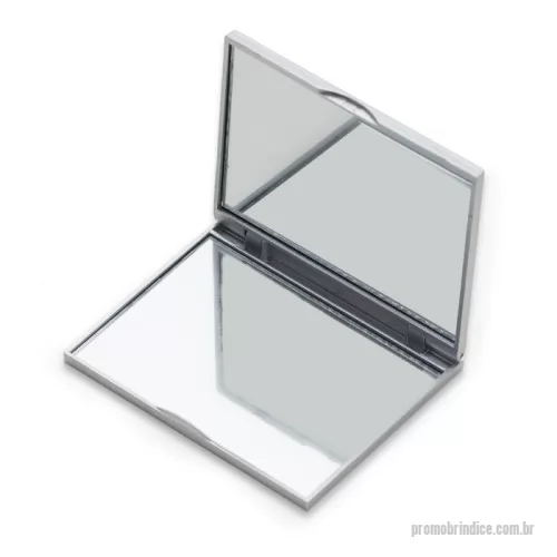 Espelho personalizado - Espelho retangular duplo sem aumento, material em plástico resistente com uma faixa na superfície e verso liso.