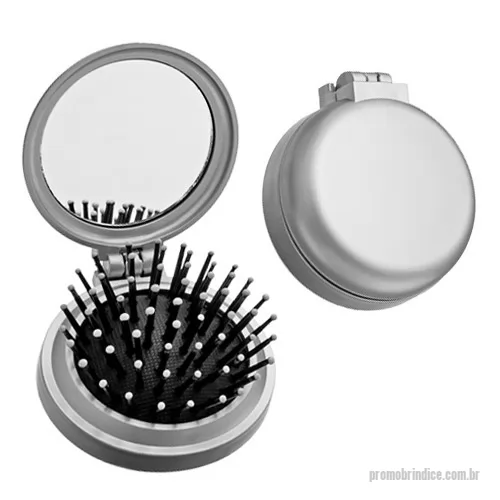 Espelho personalizado - Espelho de Bolsa com Escova. Gravação Sugerida em Silk