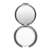 Espelho redondo duplo sem aumento, material em plástico resistente com superfície ondulada(área para gravação não é plana).