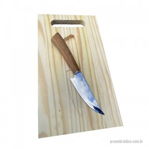 Estojo para kit churrasco e kit cozinha personalizado - Brinde churrasco personalizado tábua e faca. Tábua de pinus com 36x20 cm e faca personalizada