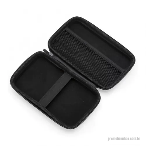 Estojo personalizado - Estojo couro sintético com zíper, possui rede interna e elástico de nylon. Case utilizada para montar kits tecnológicos.