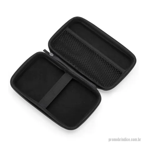 Estojo personalizado - Estojo couro sintético com zíper, possui rede interna e elástico de nylon. Case utilizada para montar kits tecnológicos.