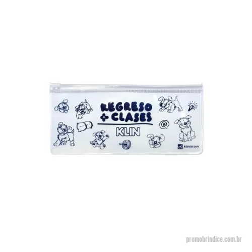 Estojo personalizado - Estojo zipzap - PVC CRISTAL - MEDIDA: 20X7
