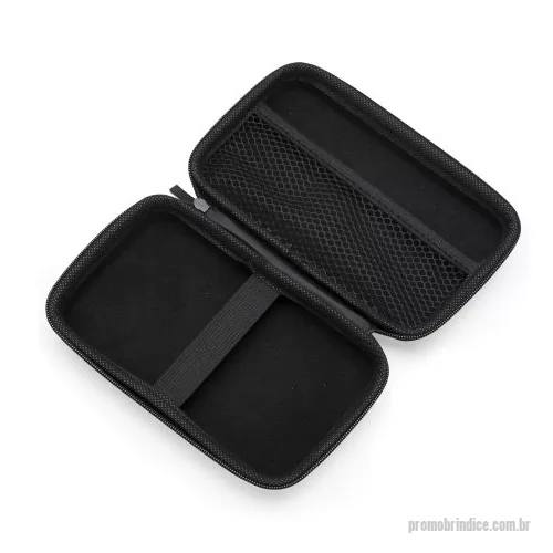 Estojo personalizado - Estojo couro sintético com zíper, possui rede interna e elástico de nylon. Case utilizada para montar kits tecnológicos.  Altura: 13 cm Largura: 8,9 cm Medidas aproximadas para gravação: (CxL): 5 cm x 8,5 cm