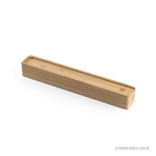 Estojo porta lápis personalizado - Estojo em Bambu para 1 Caneta Personalizado