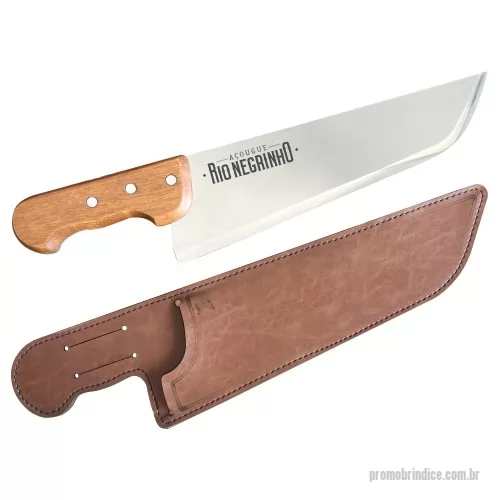 Faca personalizada - Que tal um brinde para a vida toda? Faca campeira 12” com bainha de couro. Gravação da logomarca a laser. Despachamos com frete pago para Sul, Sudeste e Centro Oeste.