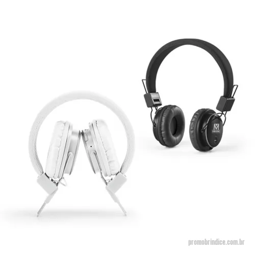 Fone de Ouvido Bluetooth personalizado - Fone de ouvido dobrável. ABS. Ajustável. Com estrutura almofadada, transmissão por bluetooth e leitor de cartões TF. Autonomia até 4 h. Função para atender chamadas, controle de volume, conexão à playlist do dispositivo móvel e rádio FM. Incluso cabo micro USB para carregar. 