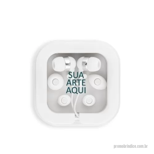 Fone de ouvido personalizado - Fone de ouvido personalizado. VERIFICAR DISPONIBILIDADE DE COR Fone de ouvido com microfone incorporado e cabo de 1,20 m com ligação stereo 3,5 mm. Incluso 2 pares extra de adaptadores de fone em silicone (dois tamanhos diferentes). Fornecidos em caixa de PS e ABS. 70 x 70 x 18 mm Apresentando o Fone de Ouvido Personalizado: A trilha sonora perfeita para brindes corporativos modernos e conectados!  Nosso Fone de Ouvido Personalizado combina qualidade sonora excepcional com personalização exclusiva, tornando-o o presente ideal para brindes corporativos. Com um design elegante e contemporâneo, este fone de ouvido oferece uma experiência auditiva imersiva, permitindo que seus destinatários desfrutem da música, podcasts e chamadas com clareza e conforto.  A personalização é a chave para destacar sua marca de forma memorável, e nosso Fone de Ouvido Personalizado oferece essa oportunidade. Você pode adicionar o logotipo da sua empresa, um slogan inspirador ou qualquer outro elemento de desig
