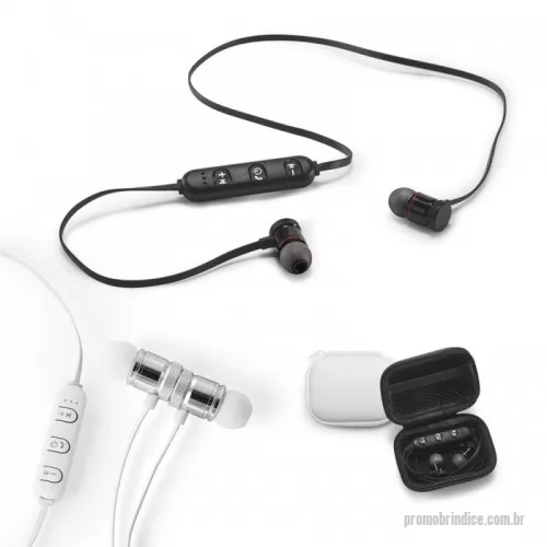 Fone de ouvido personalizado - Fone de ouvido em PC. Transmissão sem fios BT 4.1 com autonomia aproximada de 3 horas. Função para atender chamadas, controle de volume e conexão à playlist do dispositivo móvel. Incluso cabo USB / micro USB para carregar.