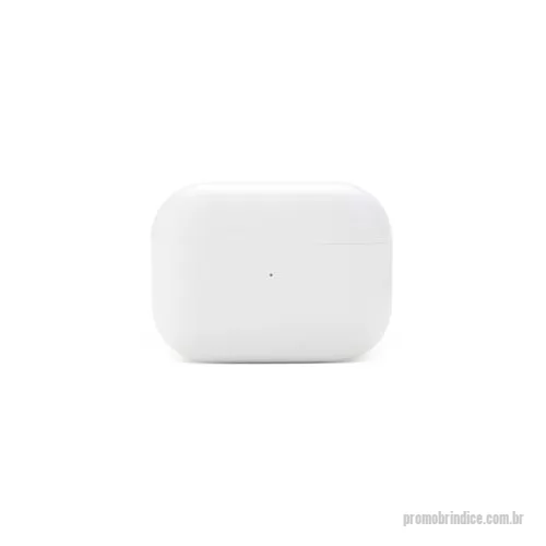 Fone de ouvido personalizado - Fone de ouvido bluetooth com comandos touch e case carregador de fechamento magnético. Acompanha USB Lightning e cordão de nylon com clipe integrado.