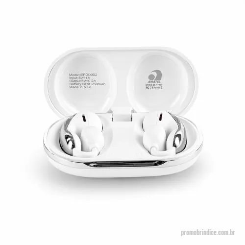 Fone de ouvido personalizado - Fones de ouvido sem fio Ankoo, design aberto tipo ear cuff. Bluetooth 5.4, controle touch, microfones, estojo com fixação magnética e USB-C.
