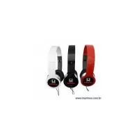 Fone de ouvido estéreo articulável, protetor em material sintético com espuma e material plástico inteiro colorido com detalhes prata. Headfone de hastes com altura regulável, entrada P2.