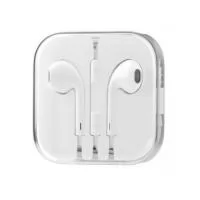 Fone de ouvido P2 com microfone e controle de volume.