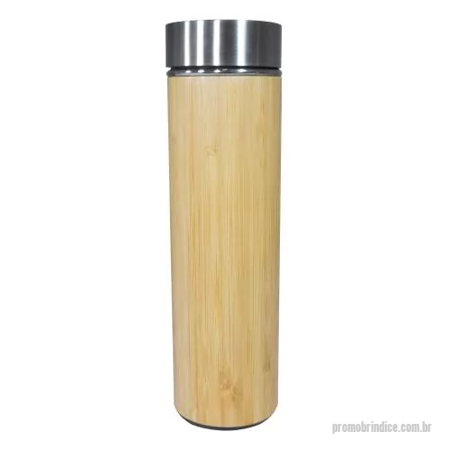 Garrafa com infusor personalizada - Garrafa Bambu Parede Dupla 500 ml com Infusor