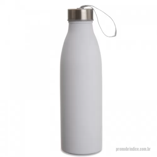Garrafa de metal personalizada - Garrafa confeccionada em inox, com capacidade até750ml. Possui tampa rosqueável e alça de nylon embutida para transporte. A Garrafa em Inox 750ml é ideal para divulgar a sua Marca e Fidelizar o seu Cliente!