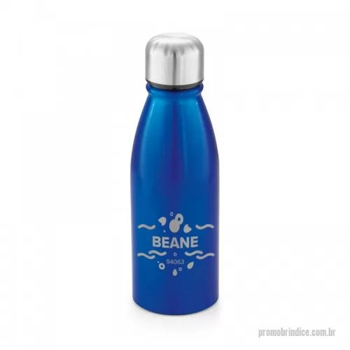 Garrafa de metal personalizada - Squeeze em alumínio com tampa em aço inox e capacidade até 500 mL. Certificação EU Food Grade. Caixa branca 94656 vendida opcionalmente. ø67 x 205 mm