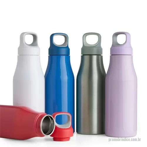 Garrafa de metal personalizada - Garrafa 650ml em inox com tampa rosqueável com alça para transporte.