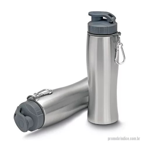 Garrafa de metal personalizada - Garrafa Squeeze Metal com Mosquetão