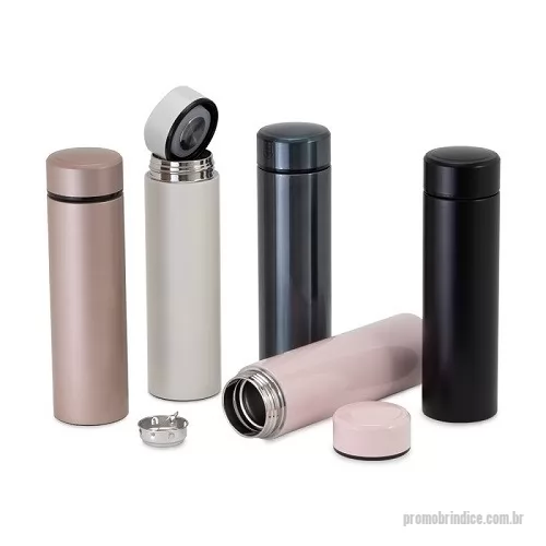 Garrafa de metal personalizada - Garrafa Squeeze Metal Térmico com Infusor de Bebidas
