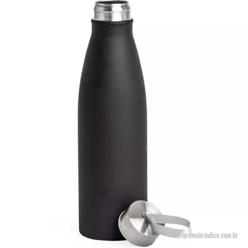 Garrafa de metal personalizada - Garrafa de Inox 800ml com tampa rosqueável de nylon embutida. A impressão laser fica côr inox muito bonita.