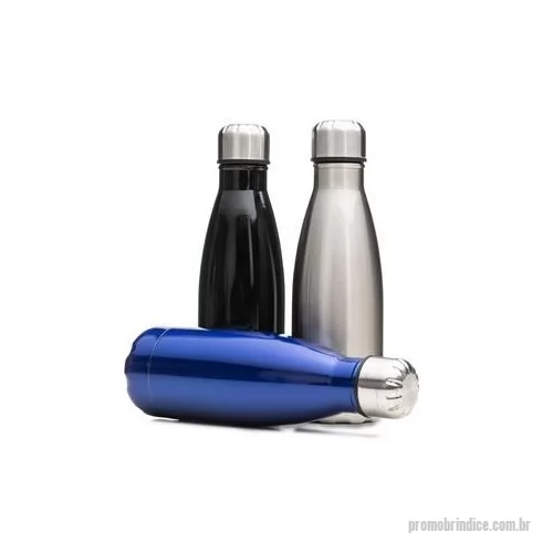 Garrafa de metal personalizada - Garrafa inox 550ml com pintura colorida e tampa prata rosqueável. Altura : 22,8 cm Largura : 7,1 cm Circunferência : 22,2 cm
