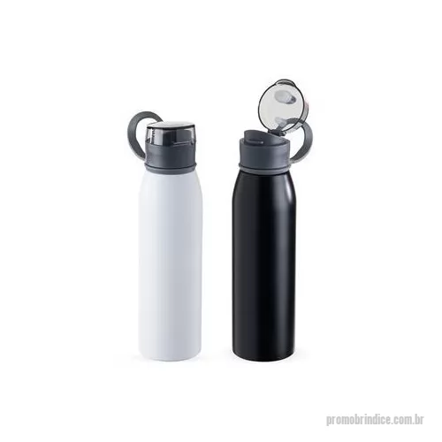 Garrafa de metal personalizada - Garrafa 650ml em inox. Tampa plástica rosqueável com proteção para o bocal e alça emborrachada para transporte Altura : 24,2 cm Largura : 6,6 cm Circunferência : 21 cm Peso aproximado g : 150