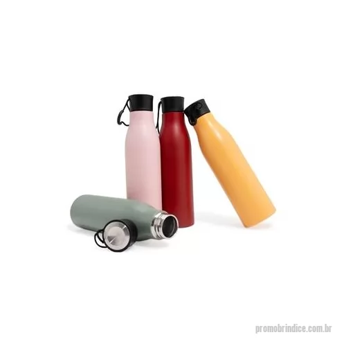 Garrafa de metal personalizada - Garrafa inox 800ml com pintura colorida. Possui tampa rosqueável com alça para transporte.