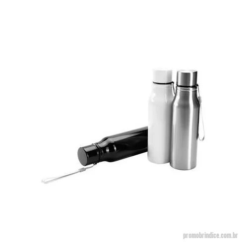Garrafa de metal personalizada - Garrafa inox com capacidade de 750 ml. Contém tampa rosqueável com alça para transporte. Altura : 25 cm Largura : 7 cm Circunferência : 22,1 cm Tamanho total aproximado CxL : Diâmetro bocal: 3,7 cm Peso aproximado g : 169