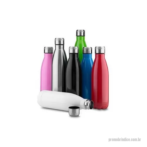 Garrafa de metal personalizada - Garrafa personalizada com acabamento brilhante é um brinde personalizado que tem muita aceitação.