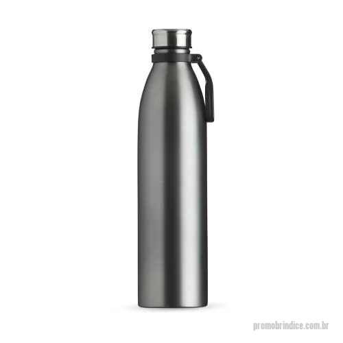 Garrafa de metal personalizada - Garrafa de inox 1,1 litros com tampa rosqueável e alça plástica para transporte.