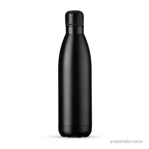 Garrafa de metal personalizada - Garrafa térmica de inox com acabamento fosco, capacidade de 750ml. Contém tampa de vedação rosqueável com detalhe externo em relevo.