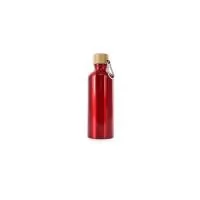 Garrafa de alumínio com capacidade de 500ml. Possui tampa de bambu e acompanha mosquetão de alumínio.