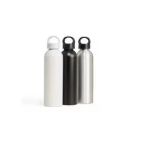 Garrafa de alumínio 630 ml. Possui tampa plástica rosqueável com alça integrada. Altura : 24,7 cm Largura : 6,6 cm