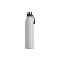 Garrafa de inox 1,1 litros com tampa rosqueável e alça plástica para transporte. Altura : 30,5 cm Largura : 7,8 cm Circunferência : 24,4 cm Peso aproximado g : 214