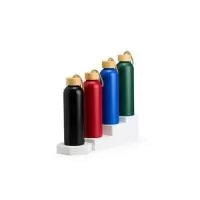 Garrafa de alumínio com capacidade de até 800 ml. Feita com material de alta resistência, é uma opção prática para o dia a dia. Além disso, possui tampa rosqueável de bambu com uma alça de corda do mesmo material para facilitar o transporte. Altura :