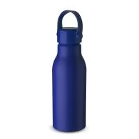Garrafa de alumínio com capacidade de 700ml, tampa plástica com alça de silicone.