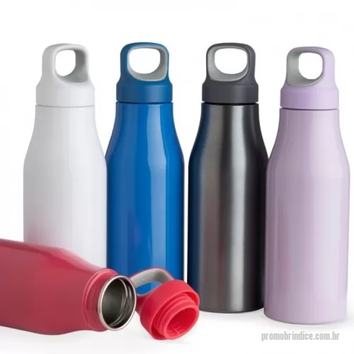 Garrafa personalizada - Garrafa 650ml em inox com tampa rosqueável com alça para transporte.  Altura :  23,6 cm  Largura :  7,2 cm  Circunferência :  22,7 cm