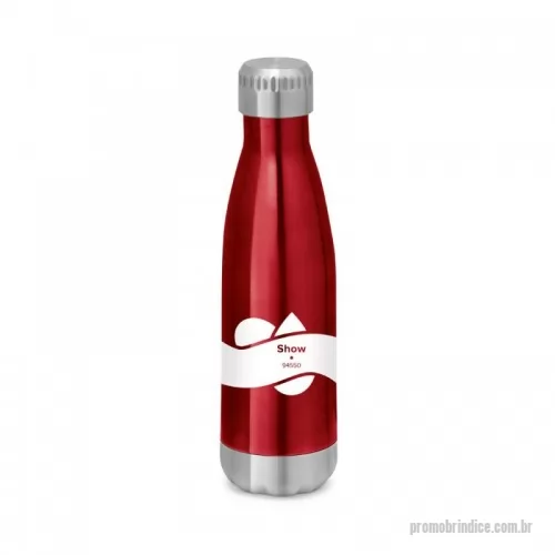 Garrafa personalizada - Squeeze em aço inox com parede dupla e tampa com sistema de vácuo (térmico). Capacidade até 510 mL. Certificação EU Food Grade. Preserva as bebidas quentes por 8h e frias por 24h. Com caixa branca 94657. ø67 x 255 mm