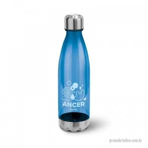 Garrafa personalizada - Squeeze em AS e aço inox com capacidade até 700 mL. Certificação EU Food Grade. Caixa branca 94670 vendida opcionalmente. ø74 x 265 mm