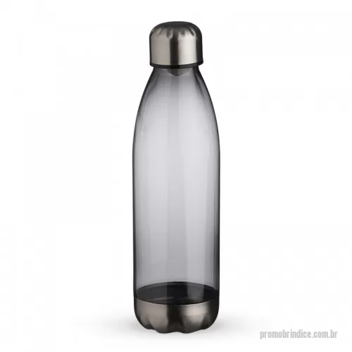 Garrafa personalizada - Garrafa plástica 700ml translúcida, possui tampa e base em alumínio.