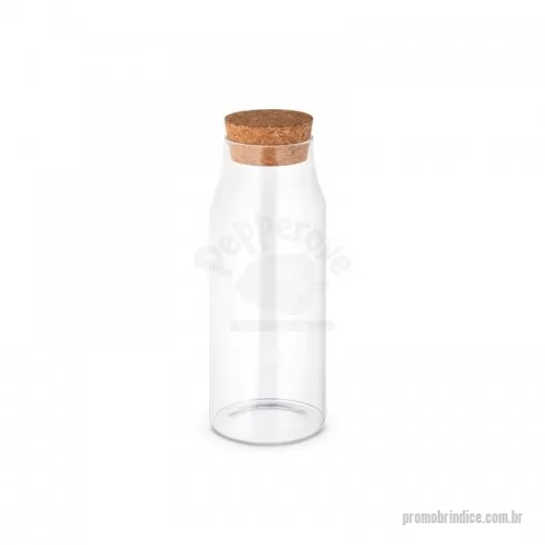 Garrafa personalizada - Garrafa de vidro borosilicato com tampa de cortiça. Capacidade até 1L. Ideal para divulgar sua empresa em eventos corporativos, brindes personalizados e campanhas.