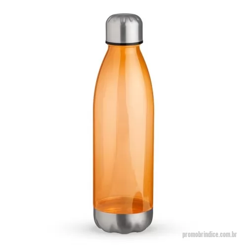 Garrafa personalizada - Garrafa plástica 700ml translúcida, possui tampa e base em alumínio.