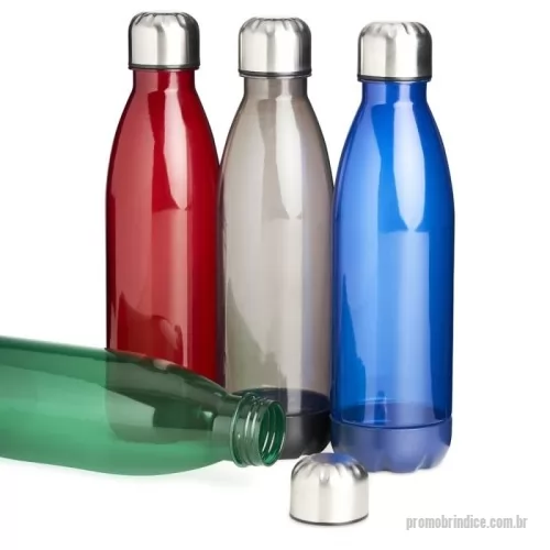 Garrafa personalizada - Garrafa de plástico com capacidade para 700ml, possui uma tampa de alumínio com rosca.