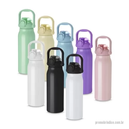 Garrafa personalizada -      Código: CA 3715 Quantidade Mínima: 50   Garrafa térmica em aço inox com parede dupla isolada a vácuo, com capacidade de até 1,5l. Além de garantir a temperatura ideal do líquido por horas, é muito fácil de ser transportada por sua alça superior que torna o uso desse potente recipiente muito mais simples. Tampa rosqueável, bico removível trazendo possibilidades de uso com anel de silicone na tampa para vedação.  Conserva líquidos : ?? 3 horas ??6 horas