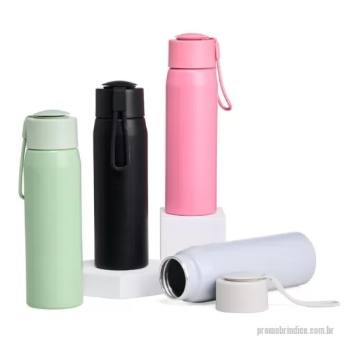 Garrafa personalizada - Garrafa alumínio 600ml com acabamento fosco.   Possui tampa rosqueável com alça para transporte.
